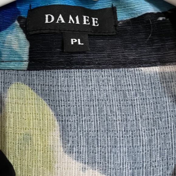 DAMEE Women’s Vibrant Multi Abstract Print Button Down Shirt Sz-PL - Picture 5 of 7